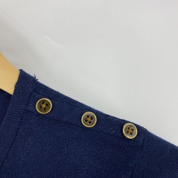 J McLaughlin Sweater Size Small Womens Navy Gray Yellow Knit Striped Color Block - Picture 3 of 7